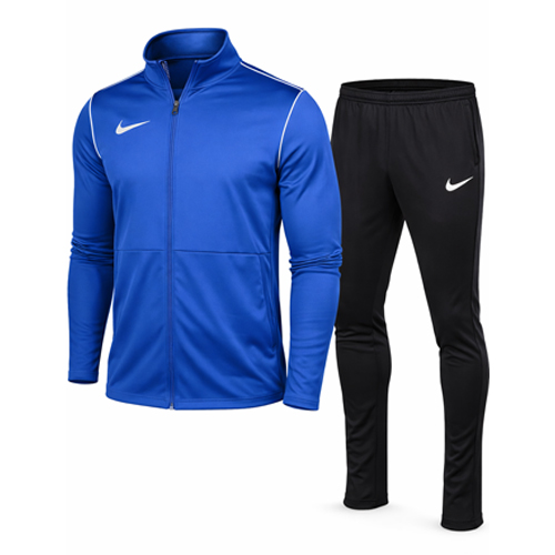 Erkek Saks Mavi Spor Eşofman Takımı (Fermuarlı Üst & Siyah Jogger Alt)